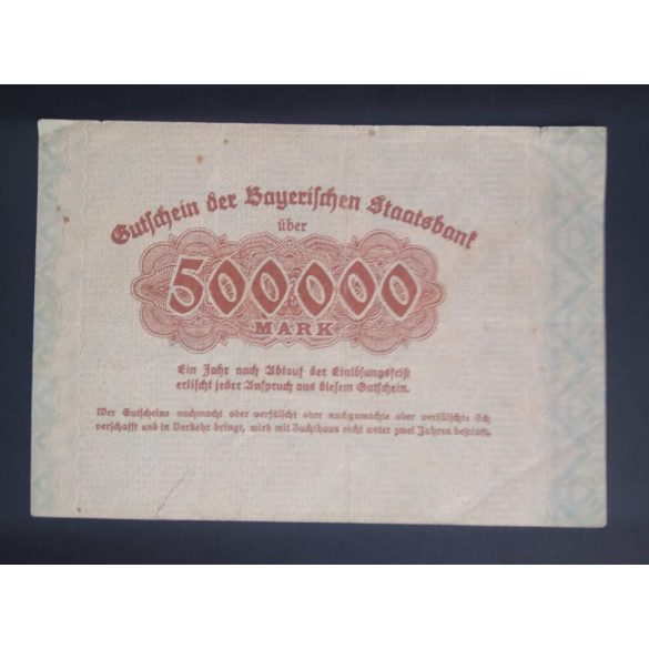 Germany München 500000 Mark 1923 F