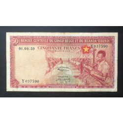 Belga Kongó 50 Francs 1959 F