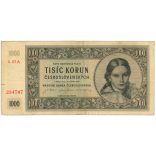 Czechoslovakia 1000 Korun 1945 F