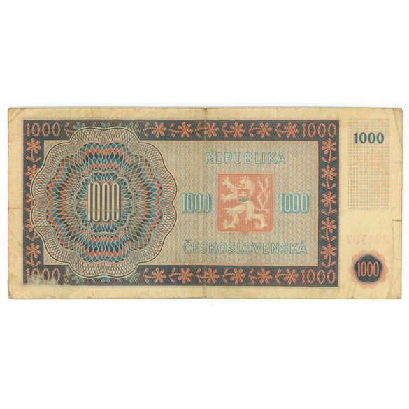 Czechoslovakia 1000 Korun 1945 F