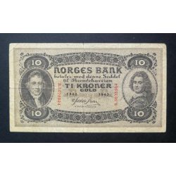 Norvégia 10 Kroner 1942 F+