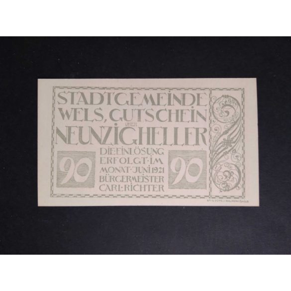 Austria 90 Heller 1921 Unc Wels