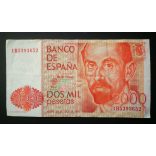Spain 2000 Pesetas 1980 F