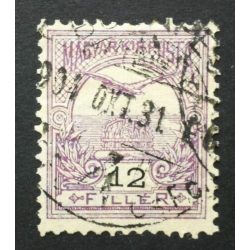 Hungary 1900 TURUL 12 F. perf. 12 : 11 3/4 B(UDA)PE(ST) used
