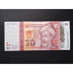 Tádzsikisztán 10 Somoni 2022 Unc