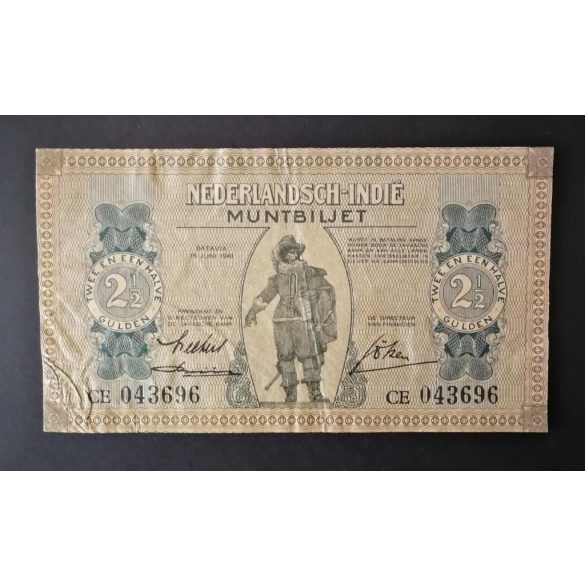Netherlands Indies 2.5 Gulden 1940 F+