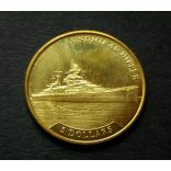Nauru 5 Dollars 2017 UNC Aluminium-bronze, Undmiral Hipper warship commemorative coin
