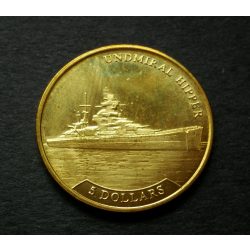   Nauru 5 Dollars 2017 UNC aluminium-bronz, Undmiral Hipper hadihajó emlékérme