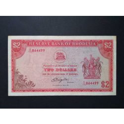 Rodézia 2 Dollars 1979 F