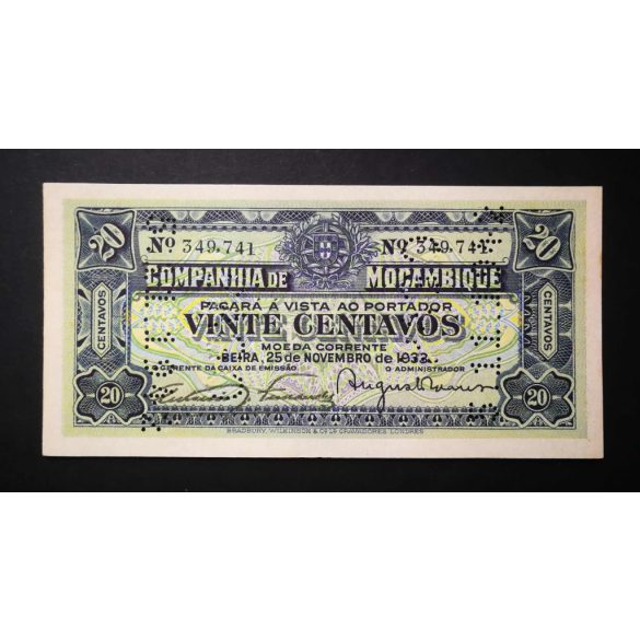 Mozambique 20 Centavos 1933 UNC