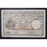 Yugoslavia 500 Dinara 1935 F