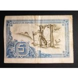 Spain 5 Pesetas 1937 F
