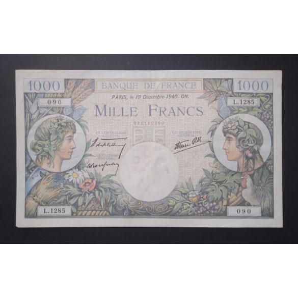 France 1000 Francs 1940 VF