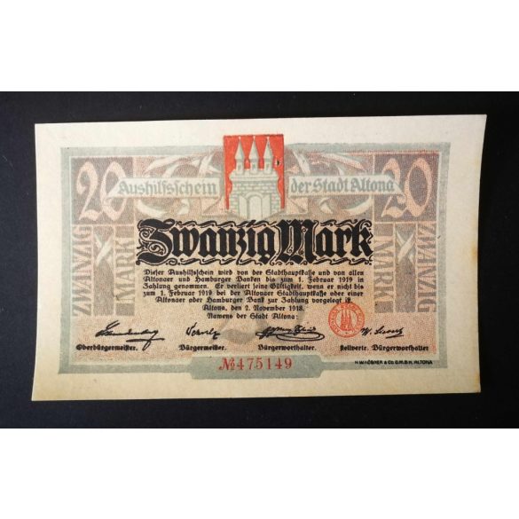 Germany Altona 20 Mark 1918 UNC-