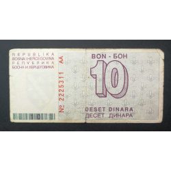 Bosznia-Hercegovina 10 Dinara 1992 VG+