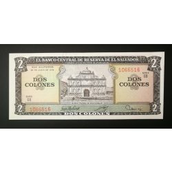 El Salvador 2 Colones 1976 UNC 