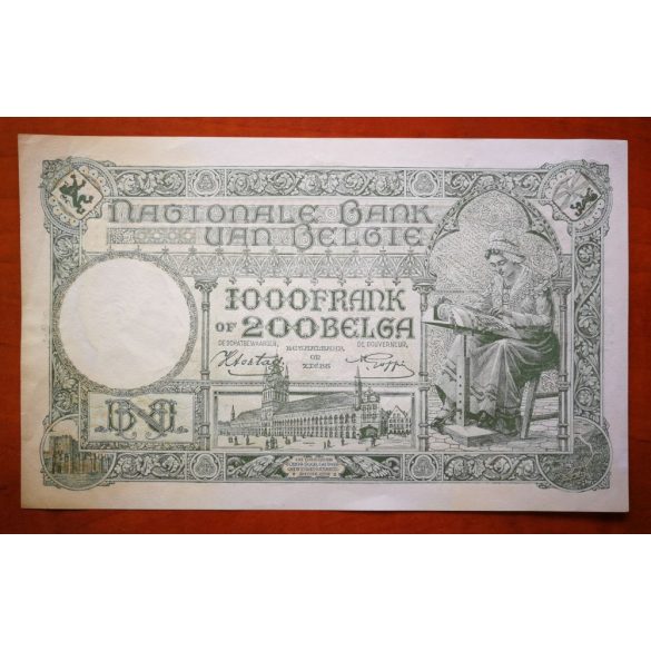 Belgium 1000 Francs/200 Belgas 1942 VF+