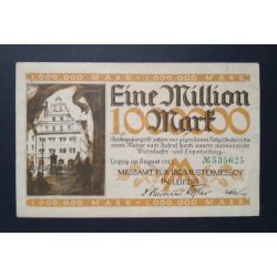 Németország 1 Millió Mark Leipzig 1923 VF