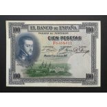 Spain 100 Pesetas 1925 XF-