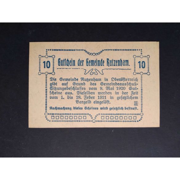 Austria 10 Heller 1920 Unc- Rutzenham