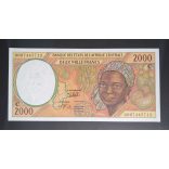 Central African States Congo 2000 Francs 2000 UNC