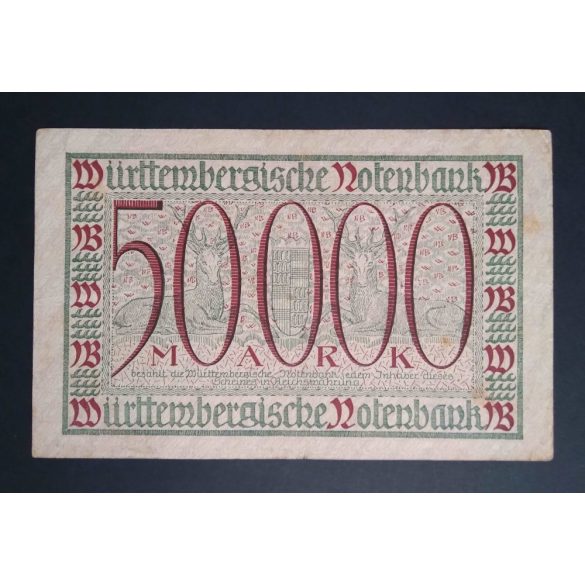 Germany 50000 Mark Stuttgart 1923 VF- 