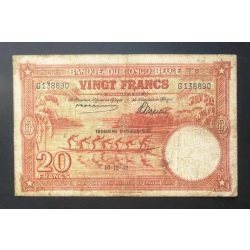  Belga Kongó 20 Francs 1942/43 VG+
