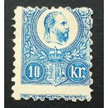 Magyarország 1871 Réznyomat 10 kr. elfogazva, (*) gumi nélkül D