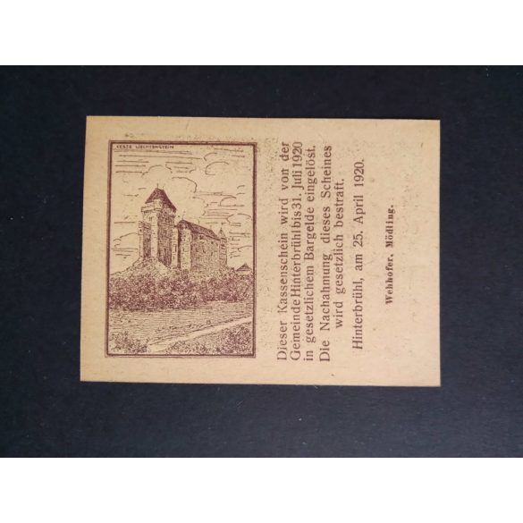 Austria 10 Heller 1920 Unc Hinterbrühl 