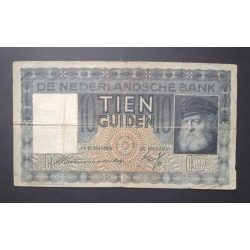 Netherlands 10 Gulden 1937 VG+