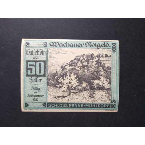 Ausztria 50 Heller 1920 Unc Spiz an der Donau, Mühldorf