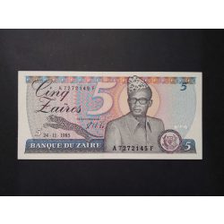 Zaire 5 Zaires 1985 UNC