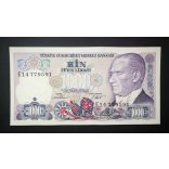 Turkey 1000 Lira 1986 Unc