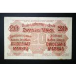 Germany 20 Mark KOWNO Poland, Lithuania, Latvia occupation 1918 F+