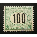 Hungary 1905 Green PORTO 100 f. perf 11 3/4: 12 * MH