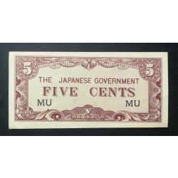 Malaysia 5 Cents 1942 Aunc - Japanese Occupation