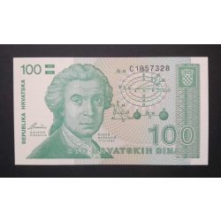 Horvátország 100 Dinara 1991 Unc 