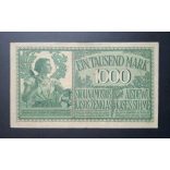 Germany 1000 Mark Poland, Lithuania, Latvia occupation 1918 F+