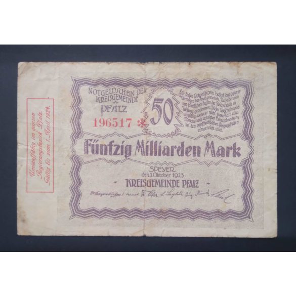 Germany 50 Billion Mark 1923 F Speyer