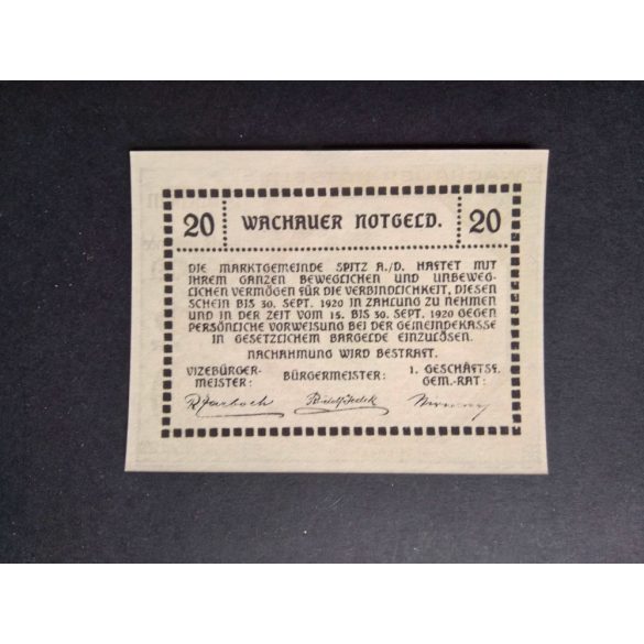 Austria 20 Heller 1920 Unc Spitz an der Donau, St. Michel  