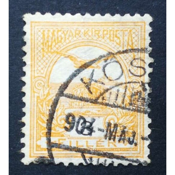 Hungary 1900 TURUL 3 F. perf. 12 : 11 3/4 KŐS(ZEG) used