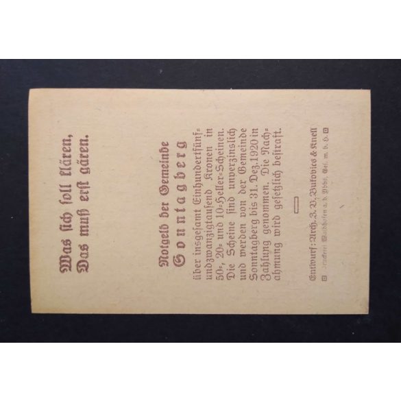 Austria 10 Heller 1920 Unc- Sonntagberg