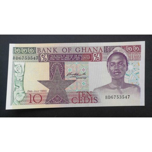 Ghána 10 Cedis 1980 UNC