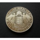 Magyarország Szent László 5 Pengő 1929 ezüst ARTEX utánveret