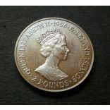 Falkland Islands 2 Pounds 1996 Unc Henry VIII. commemorative Copper-Nickel