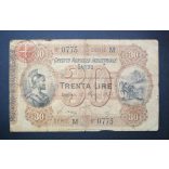 Italy 30 Lire 1874 VG