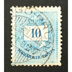   Hungary 1890 Letter, coloured cipher 10 Kr. perf 12:11 3/4 (BO)RGOPRUND used