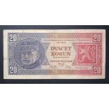 Czechoslovakia 20 Korun 1926 F