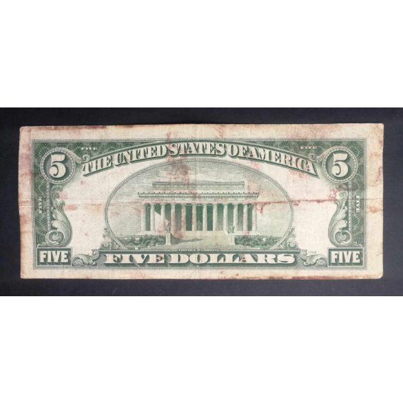 USA 5 Dollars 1934 D Silver certificate F-