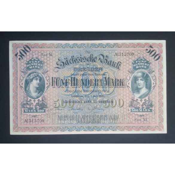 Németország 500 Mark 1922 Aunc